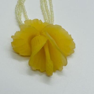 Lot 59: Multi Piece Colorful Jewelry Lot (Lucite Flower Necklace and More)