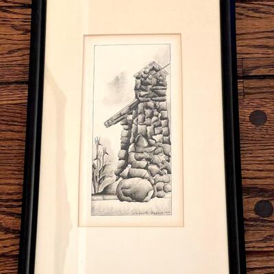Lot 329 Pen & Ink Drawing by Augusta Higinson 1989 Signed