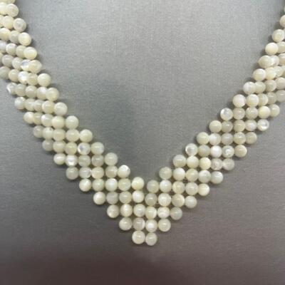 Lot 63: Vintage Chunky Mother of Pearl Shell Earrings and More