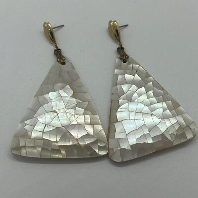 Lot 63: Vintage Chunky Mother of Pearl Shell Earrings and More
