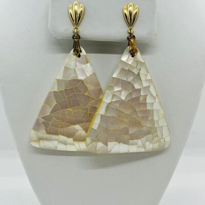 Lot 63: Vintage Chunky Mother of Pearl Shell Earrings and More