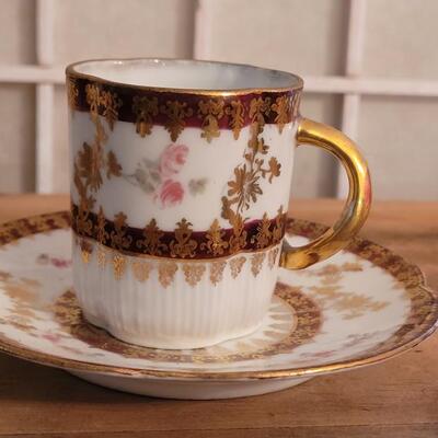 Lot 8: Antique Demitasse Cup & Saucer, Sandlin Cup and Noritake Small Dish