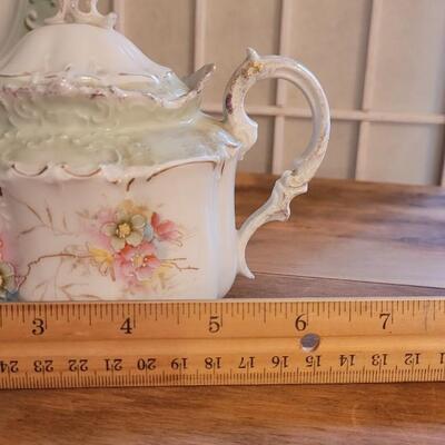 Lot 9: Antique Porcelain Small Teapot and ABC's Transfer Ware Plate