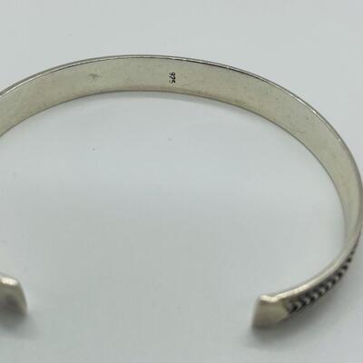 Lot 65: Vintage Thick Sterling 925 Cuff Bracelet