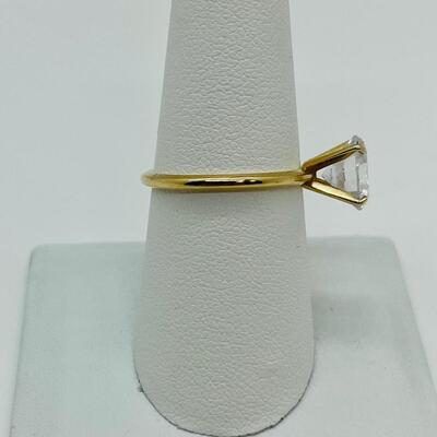 Lot 77: 14k Yellow Gold Solitaire Cubic Zirconia Ring