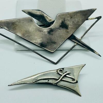 Lot 86: Vintage Geometric Handcrafted Brooches