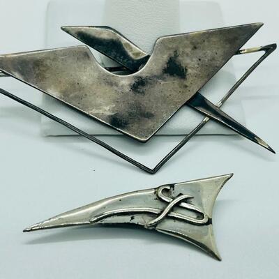 Lot 86: Vintage Geometric Handcrafted Brooches