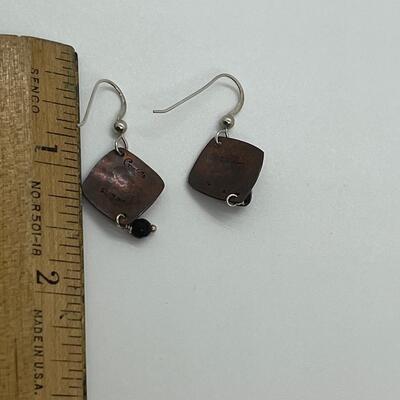 Lot 87: Gardella Sterling, Copper and Brass Pendant and Earring Set