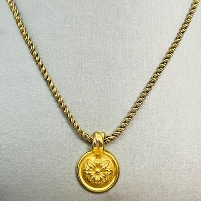 Lot 88: Monet Beads & Monet Goldtone Flower PendantNecklace