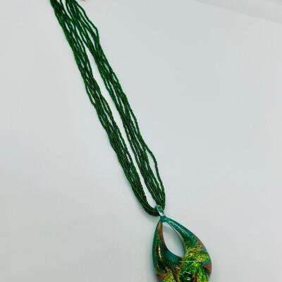 Lot 89: Murano Glass and Multi Strand Seed Bead Necklace (Summer Gorgeous)