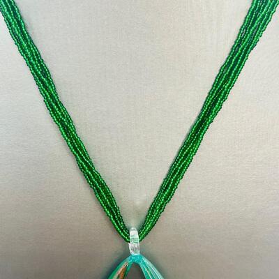 Lot 89: Murano Glass and Multi Strand Seed Bead Necklace (Summer Gorgeous)