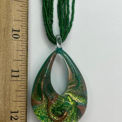 Lot 89: Murano Glass and Multi Strand Seed Bead Necklace (Summer Gorgeous)
