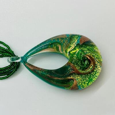 Lot 89: Murano Glass and Multi Strand Seed Bead Necklace (Summer Gorgeous)