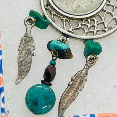 Lot 90: Vintage Genuine 1936 Buffalohead Nickel Dreamcatcher Pendant