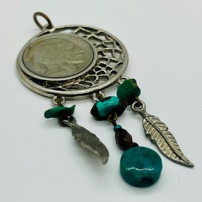 Lot 90: Vintage Genuine 1936 Buffalohead Nickel Dreamcatcher Pendant