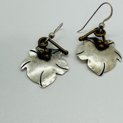 Lot 91: Gardella Sterling, Brass and Copper Earrings & Pendant Set