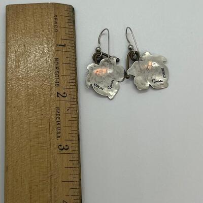 Lot 91: Gardella Sterling, Brass and Copper Earrings & Pendant Set