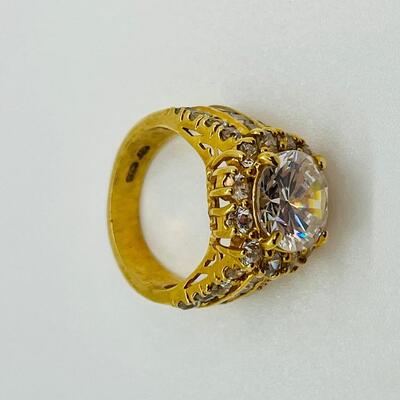Lot 93:  9.6g 925 Cubic Zirconia Cocktail Ring sz. 5