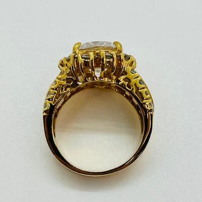 Lot 93:  9.6g 925 Cubic Zirconia Cocktail Ring sz. 5