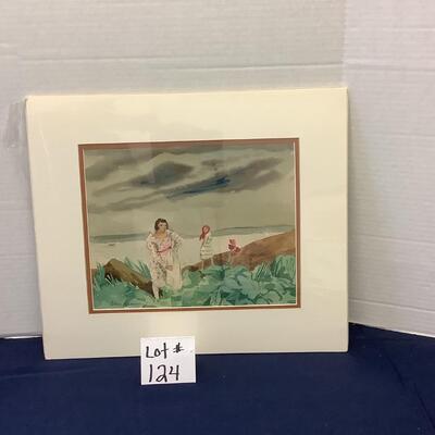 A - 124 Signed Original Watercolor by Glen Ranney “ Ladies in Dress “