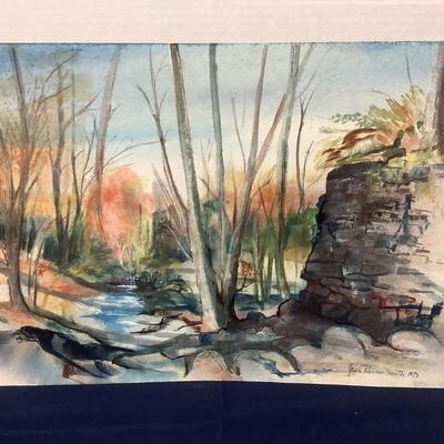 E - 436 Pair of Signed Original Watercolor Paintings by Jean Ranney Smith