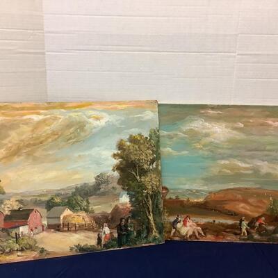 A - 437 Pair of Original Oil Paintings on Boards by Glen Ranney