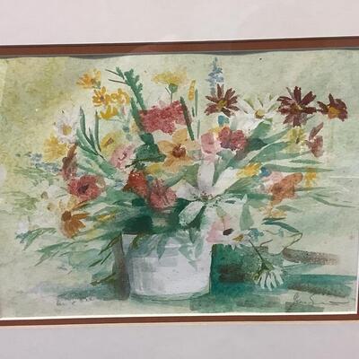 E - 438 Signed & Framed Original Watercolor Painting by Jean Ranney Smith