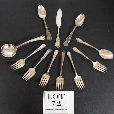 Lot of Silver Plate Flatware, Soup Spoon, Butter Knife, Jelly Spoon, More