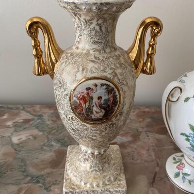Three Porcelain Urns Including Limoges