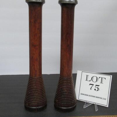 2 Antique Tall Wood Spools, Make Great Candle Holders!