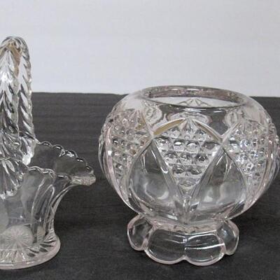 Lot of Vintage Pressed Glass, Pattern Glass, Glass Baskets