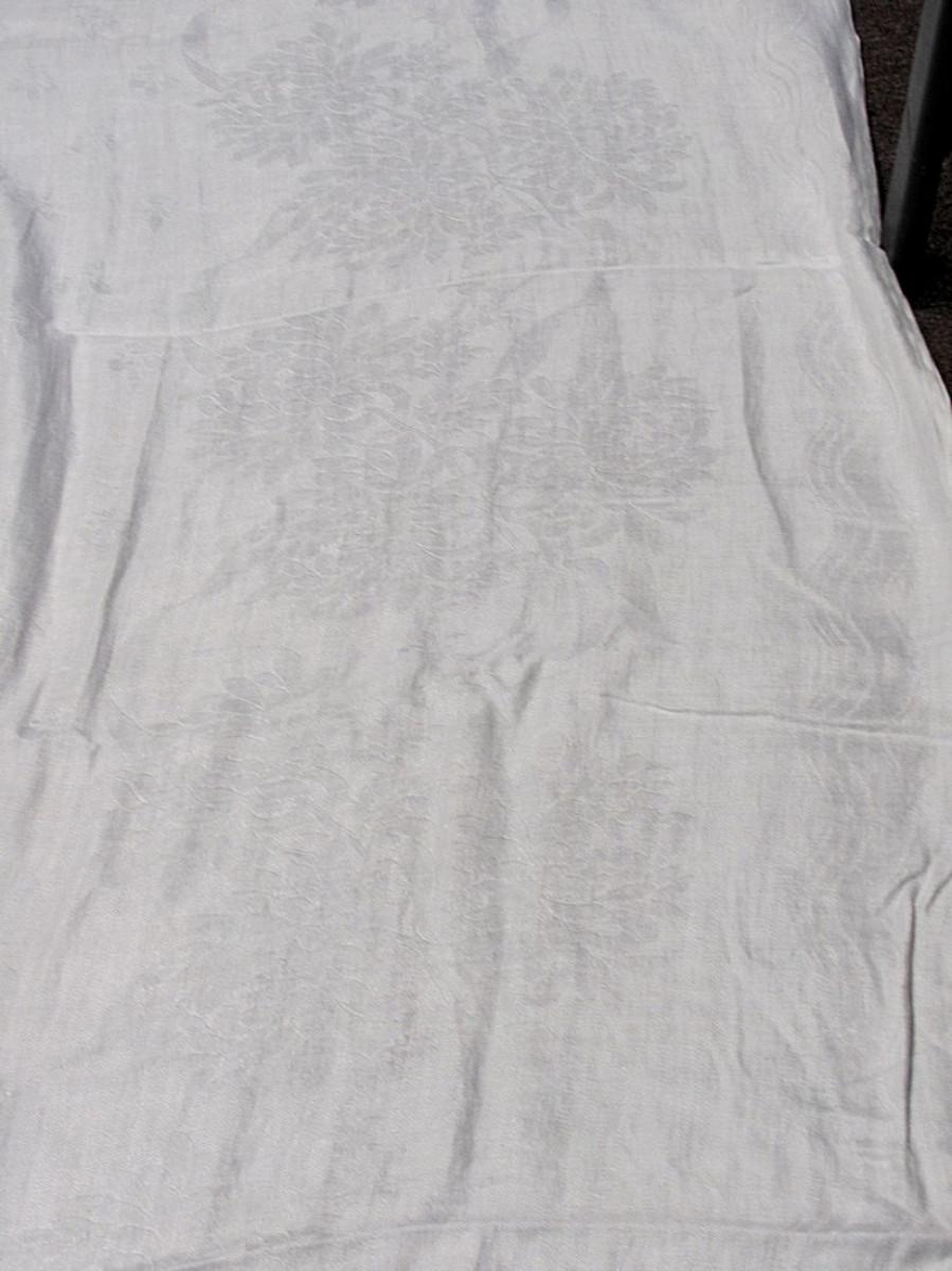 2 Very Large White Vintage Tablecloths, 1 Square Tablecloth