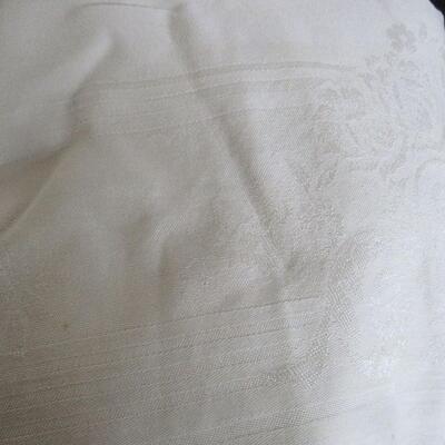 2 Very Large White Vintage Tablecloths, 1 Square Tablecloth
