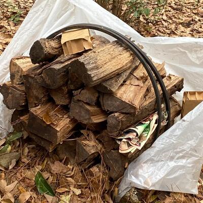 Log Holder with Firewood