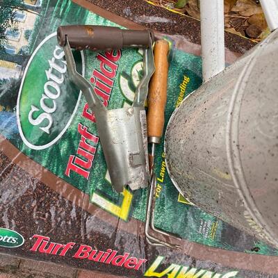 White Watering Can, Lawn Soil, Garden Tools