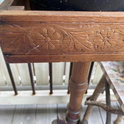 Plant Stand Tables with Plants and Watering Can