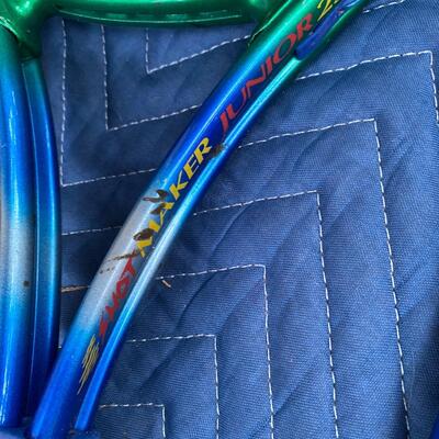 Two Tennis Rackets and Walking Sticks