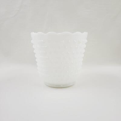 FIRE KING HOBNAIL WHITE VASE #15