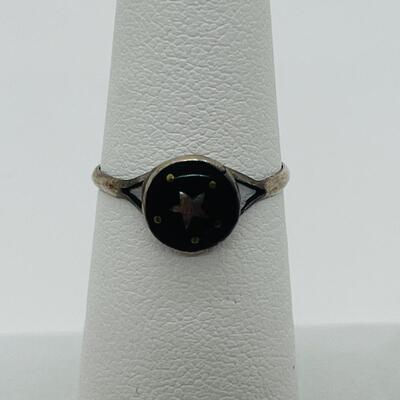Lot 95 Vintage Sterling ring, Sun & Stars. Sz. 5