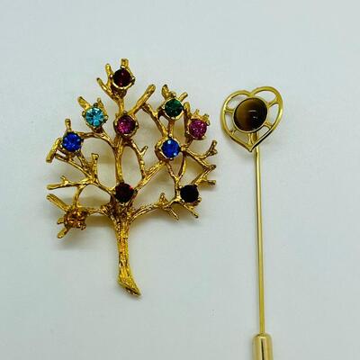 Lot 101: Tree of Life Pendant and Tigerseye Stick Pin