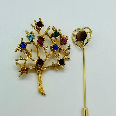 Lot 101: Tree of Life Pendant and Tigerseye Stick Pin