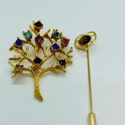 Lot 101: Tree of Life Pendant and Tigerseye Stick Pin