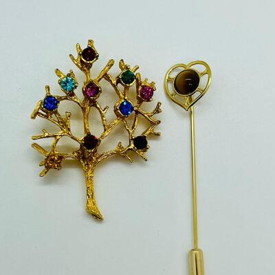 Lot 101: Tree of Life Pendant and Tigerseye Stick Pin
