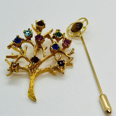 Lot 101: Tree of Life Pendant and Tigerseye Stick Pin
