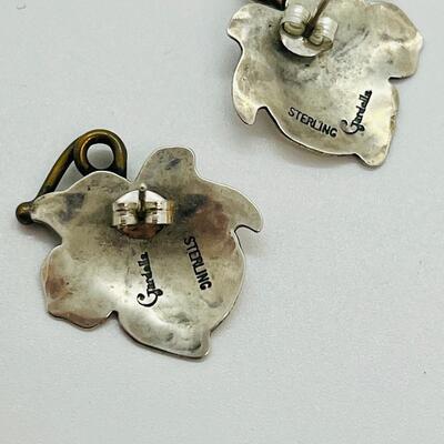 Lot 109: Gardella Sterling Tri Color Silver, Copper Brass Earrings & Pendant Set