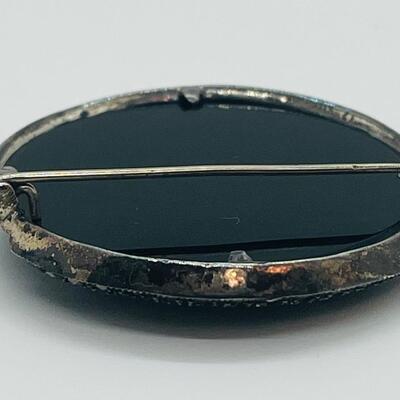 Lot 71: Awesome Art Deco Brooch Marcasite & Black Onyx