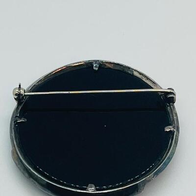 Lot 71: Awesome Art Deco Brooch Marcasite & Black Onyx