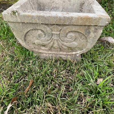Pair of vintage concrete square planters