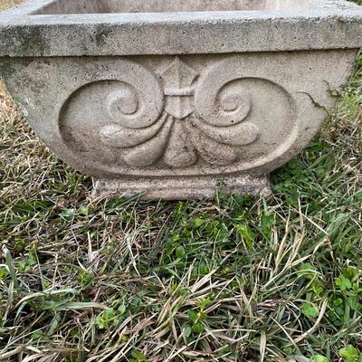 Pair of vintage concrete square planters