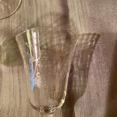 Vintage etched cordial glasses